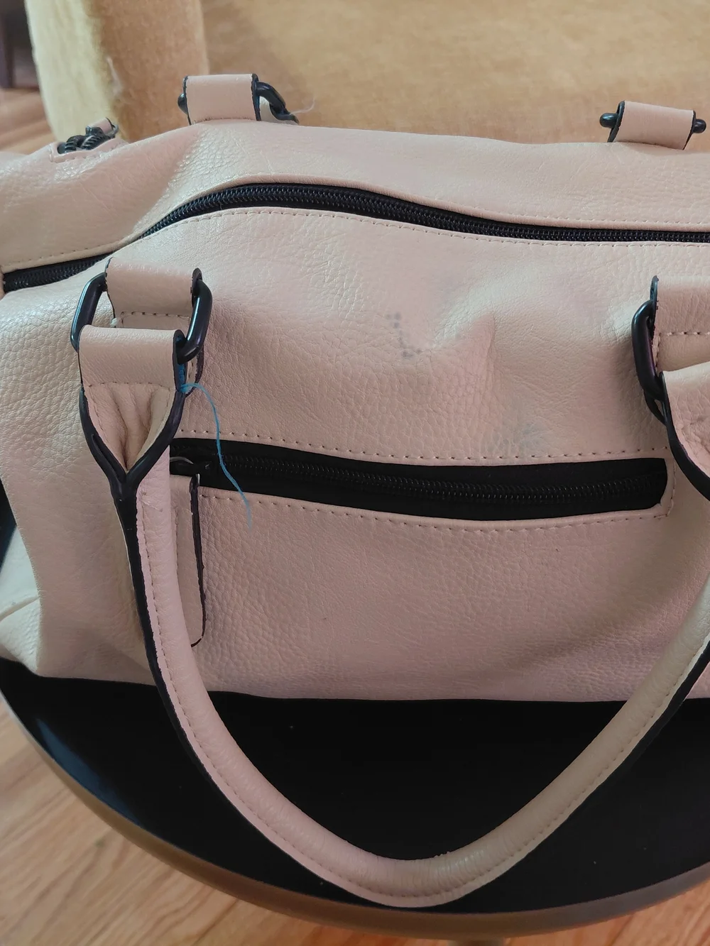 Women's Blush Pink Faux Leather Satchel Bag